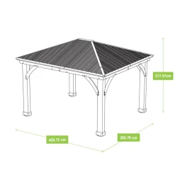 Westmann Paviljoen Gazebo Devon 12x14 - 427x366x317cm - Bruin Houtlook