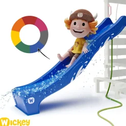 Wickey Speeltoestel Multiflyer Met Houten Dak, Schommel & Pastelgroene Glijbaan