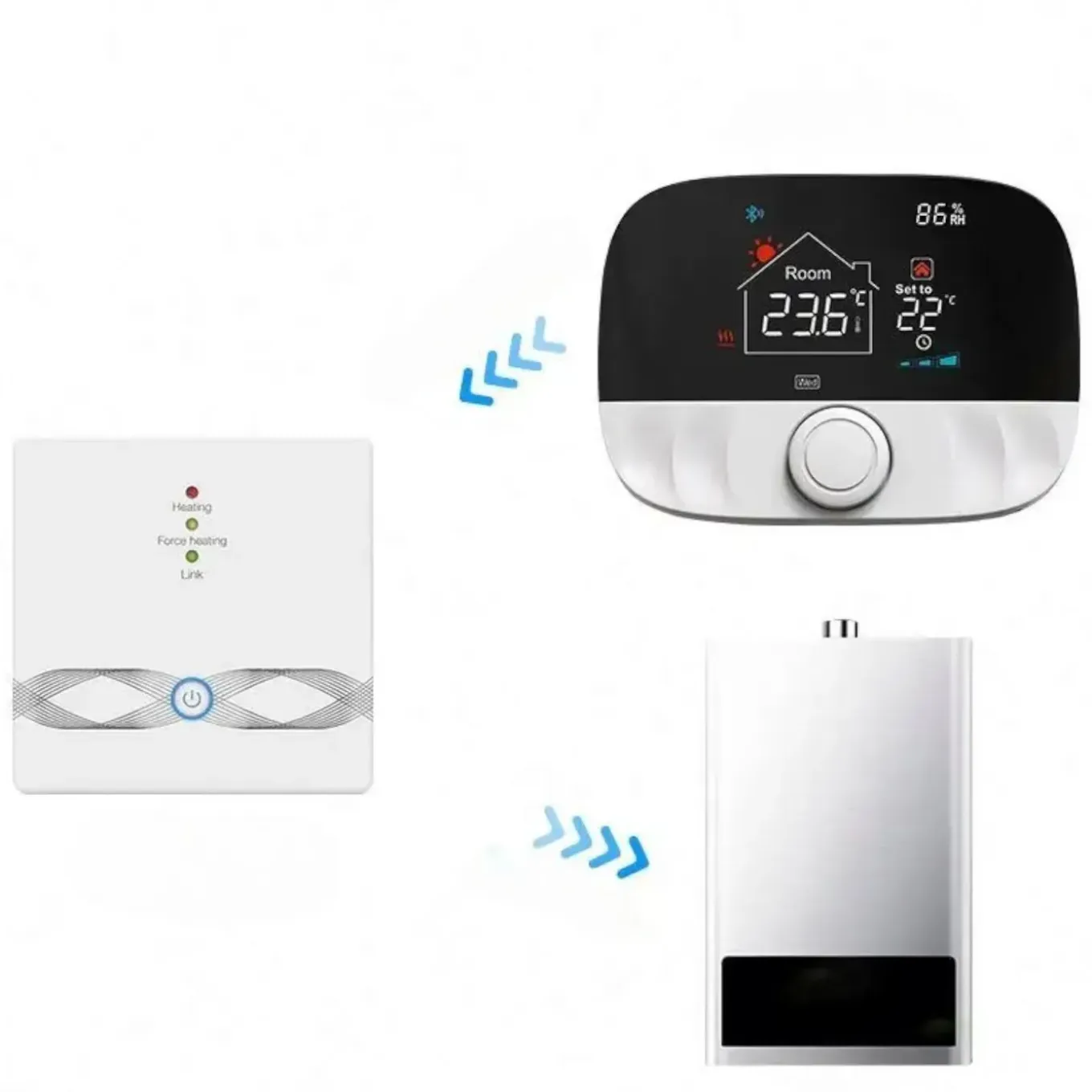 Wifi Draadloze Thermostaat Voor Centrale Verwarming En Elektrische Installatie Met Draaiknop