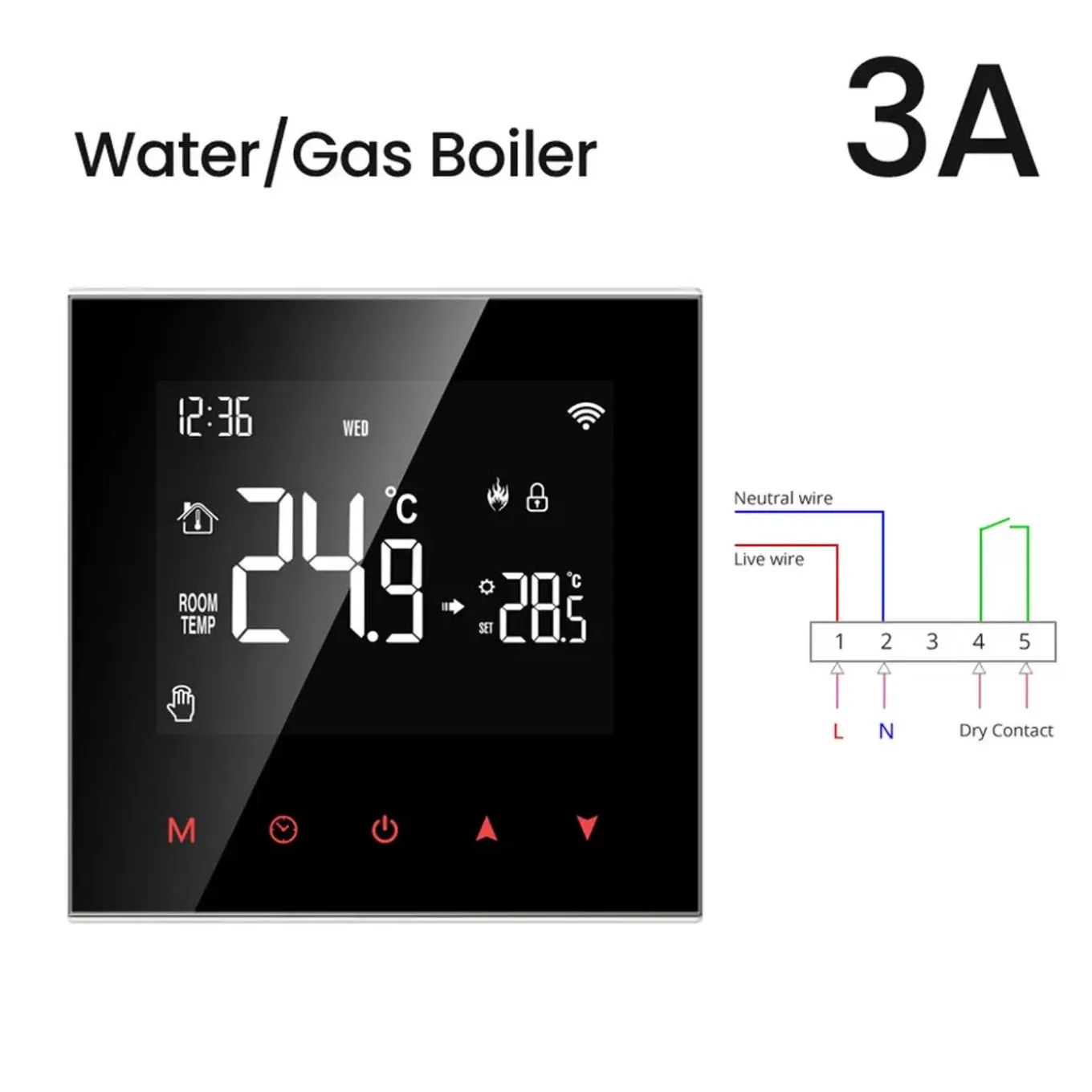 Wifi Inbouw Thermostaat Voor Watergedragen Vloerverwarming Met Ntc Sensor En App Bediening