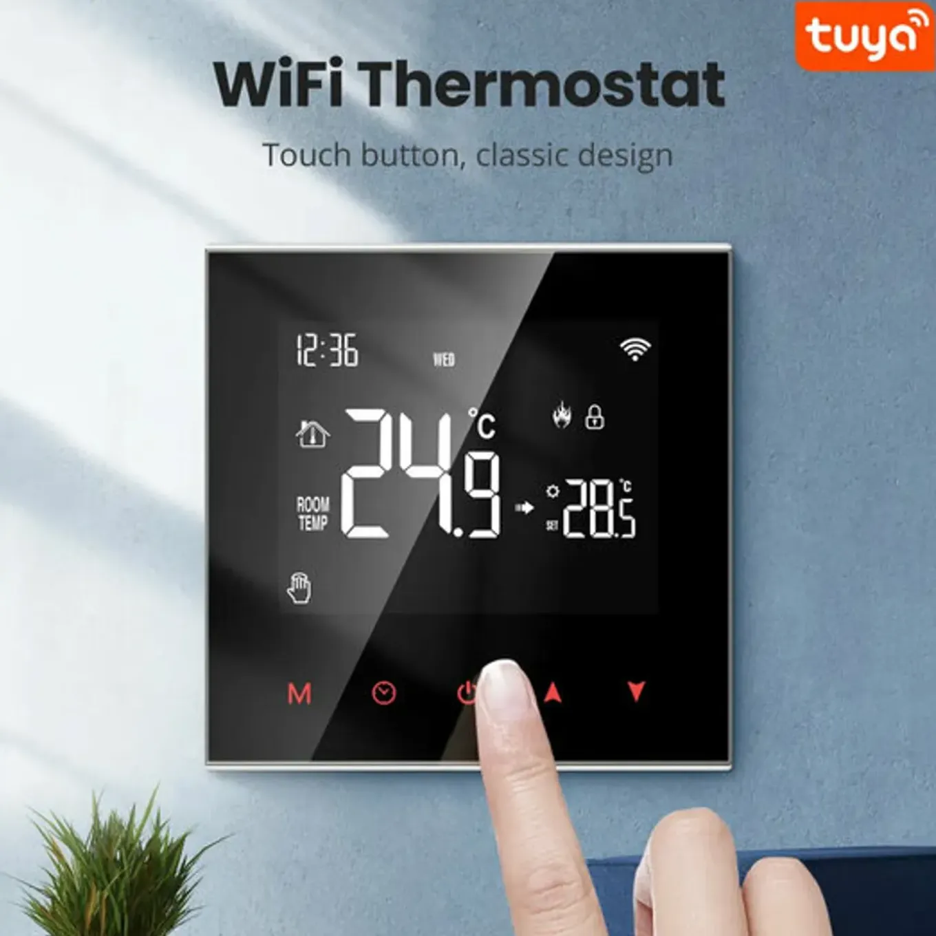 Wifi Inbouw Thermostaat Voor Watergedragen Vloerverwarming Met Ntc Sensor En App Bediening