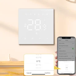 Smartlife Domotica Wifi Inbouw Thermostaat Voor Centrale Verwarming Met Touchscreen App En Spraakbediening