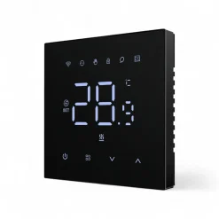 Wifi Inbouw Thermostaat Voor Elektrische Vloerverwarming Met Zwart Touchscreen En App Bediening
