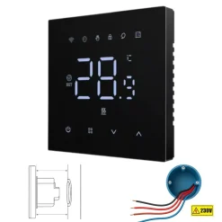 Wifi Inbouw Thermostaat Voor Elektrische Vloerverwarming Met Zwart Touchscreen En App Bediening