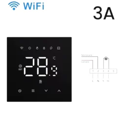 Wifi Inbouw Thermostaat Voor Elektrische Vloerverwarming Met Zwart Touchscreen En App Bediening