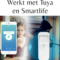 Smartlife Domotica Wifi Inbouw Thermostaat Voor Cv En Boilers Met Touchscreen Rond Zwart En Wifi Bediening