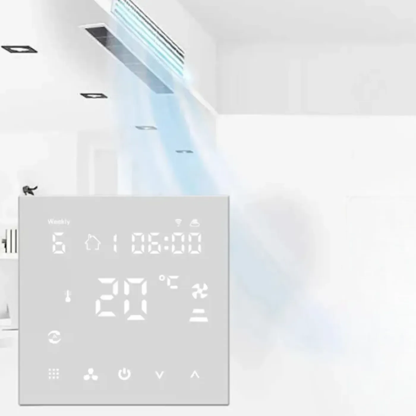 Smartlife Domotica Wifi Inbouw Thermostaat Voor Elektrische Vloerverwarming Met Touchscreen En Wifi Bediening