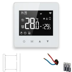 Smartlife Domotica Wifi Opbouw Thermostaat Voor Cv Installatie Met Touchscreen Bediening En Spraakbediening