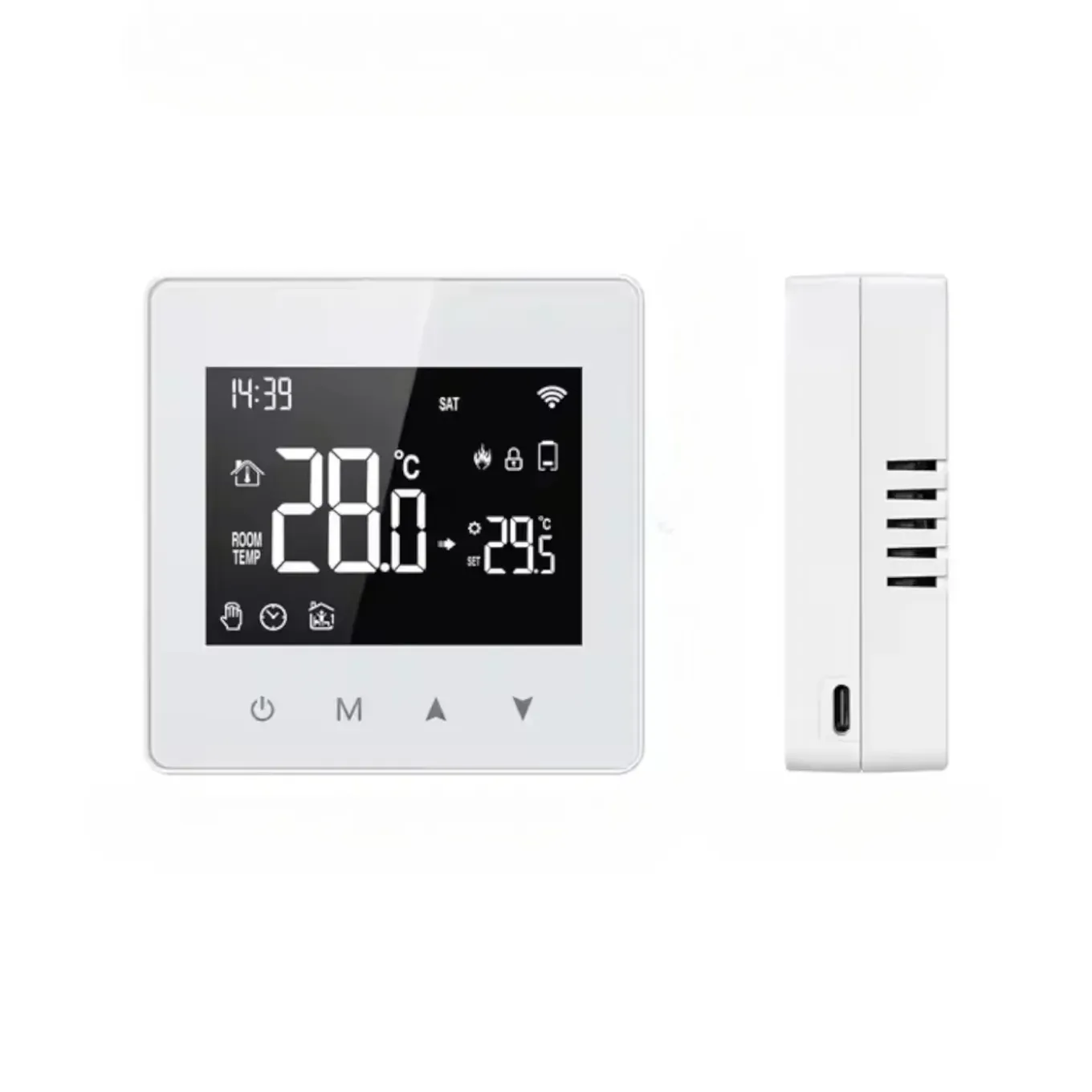 Wifi Opbouw Thermostaat Voor Cv Installatie Met Touchscreen En Open Raam Detectie Zwart