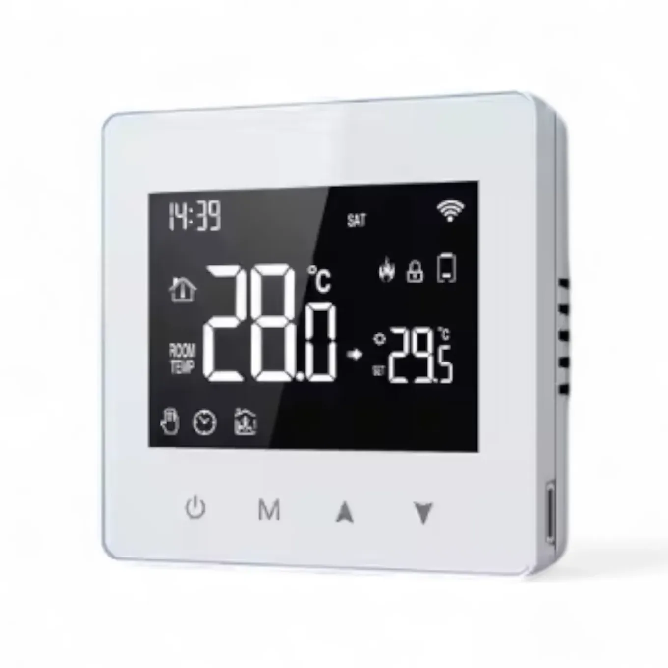 Wifi Opbouw Thermostaat Voor Cv Installatie Met Touchscreen En Open Raam Detectie Zwart