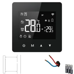 Wifi Opbouw Thermostaat Voor Cv Installatie Met Touchscreen En Open Raam Detectie Zwart