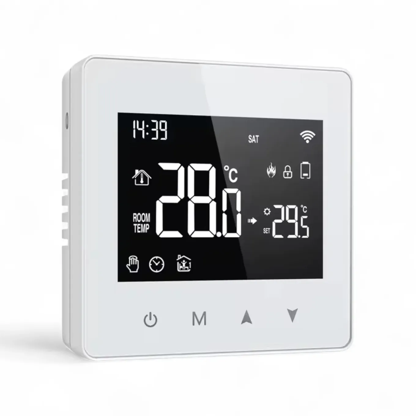 Wifi Opbouw Thermostaat Voor Cv Installatie Met Touchscreen En Open Raam Detectie Zwart
