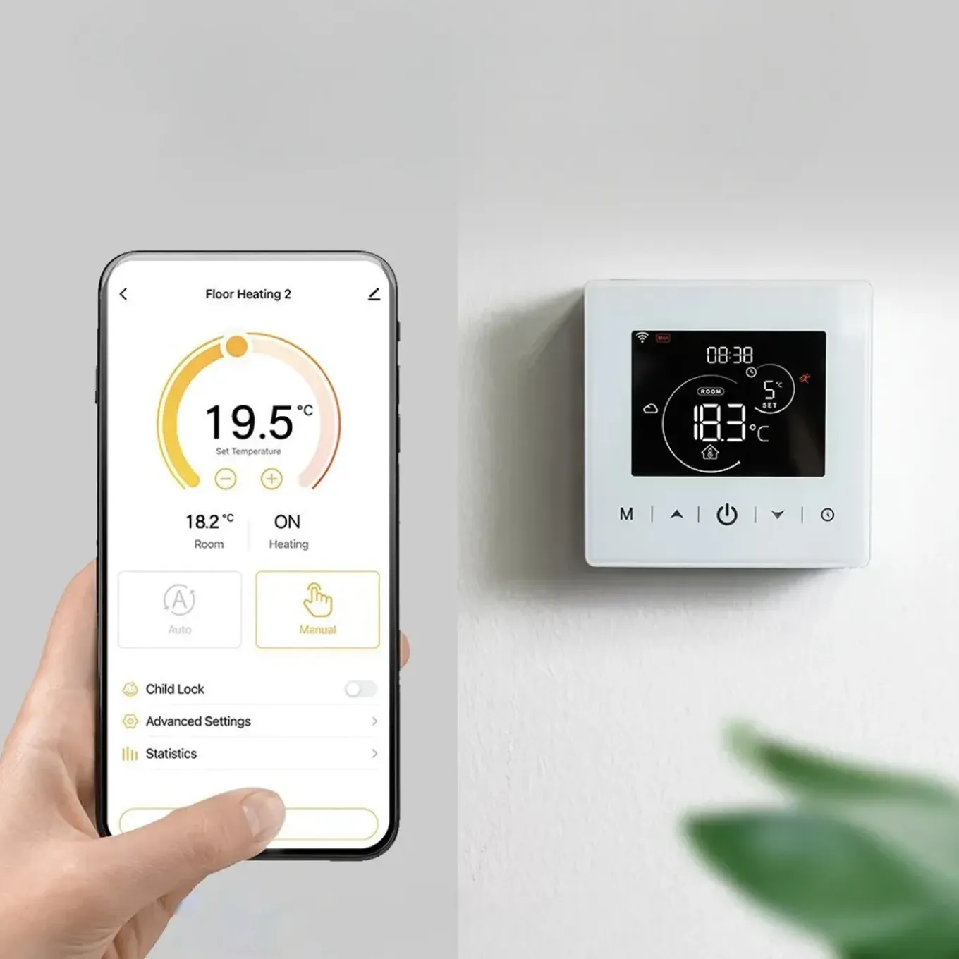 Wifi Opbouw Thermostaat Voor Cv Installatie Met Touchscreen App En Spraakbesturing