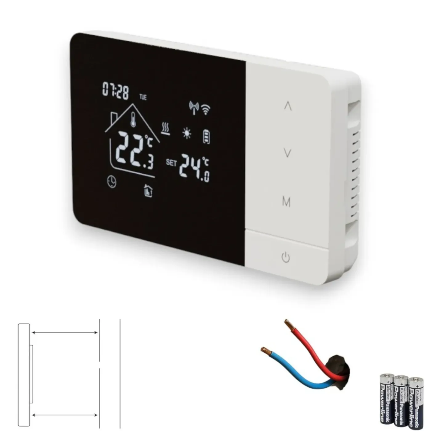Smartlife Domotica Wifi Opbouw Thermostaat Voor Cv Installatie Met Touchscreen Usb Voeding