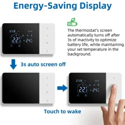 Smartlife Domotica Wifi Opbouw Thermostaat Voor Cv Installatie Met Touchscreen Usb Voeding