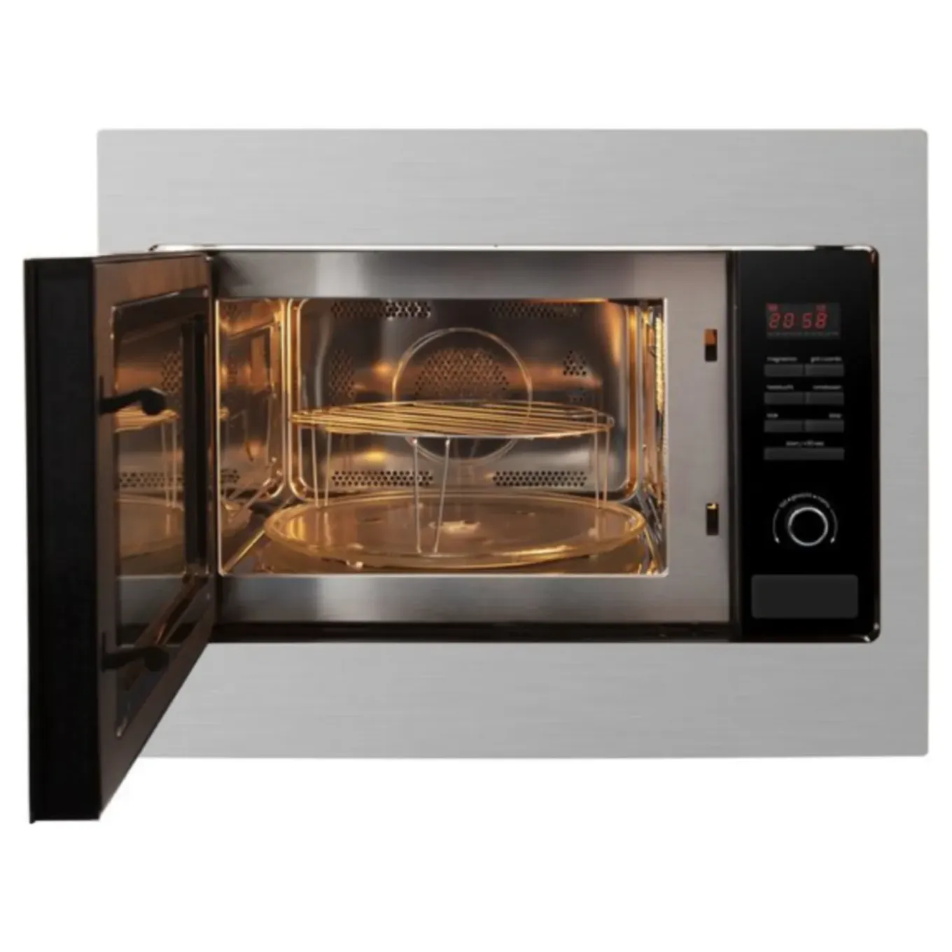 Wiggo - Inbouw Combi Magnetron - Wbm-g6025(x) - Roestvrijstaal - 46 Cm