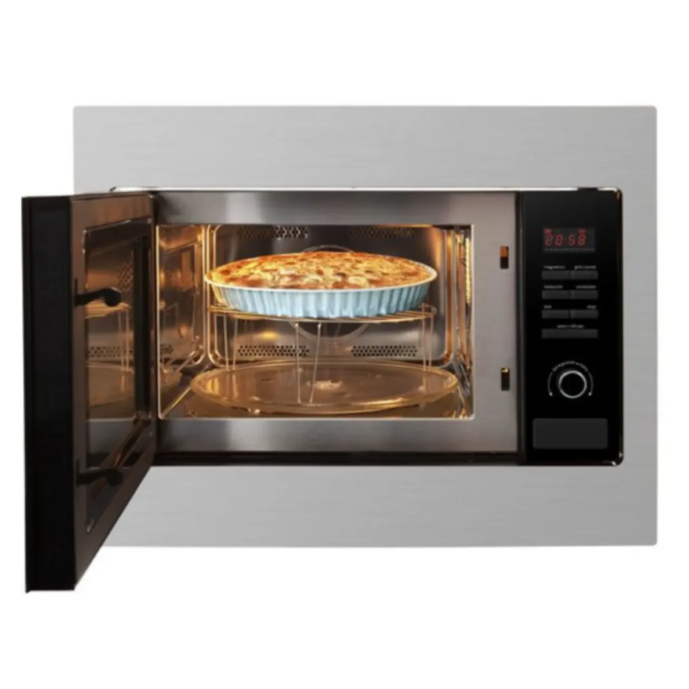 Wiggo - Inbouw Combi Magnetron - Wbm-g6025(x) - Roestvrijstaal - 46 Cm