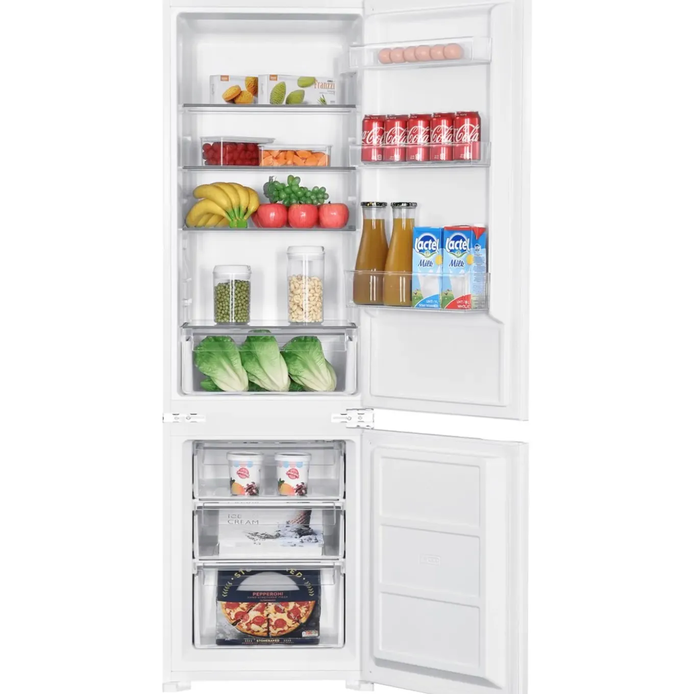 Wiggo - Inbouw Koel-vriescombi Koelkast - Wr-bc178e(w) - Wit - 55 Cm