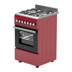 Wiggo - Vrijstaande Gasfornuis - Wo-e506a(rx) - Rood - 50 Cm