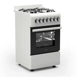 Wiggo - Vrijstaande Gasfornuis - Wo-e506a(ww) - Wit - 50 Cm