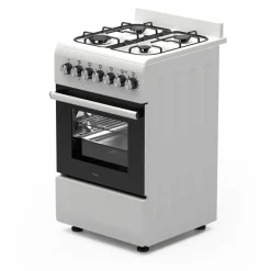 Wiggo - Vrijstaande Gasfornuis - Wo-e506a(ww) - Wit - 50 Cm