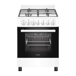Wiggo - Vrijstaande Gasfornuis - Wo-e606a(ww) - Wit - 60 Cm
