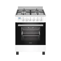 Wiggo - Vrijstaande Gasfornuis - Wo-e606a(ww) - Wit - 60 Cm