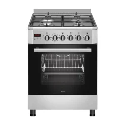 Wiggo - Vrijstaande Gasfornuis - Wo-e609b(xx) - Roestvrijstaal - 60 Cm