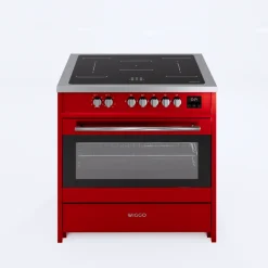 Wiggo - Vrijstaande Inductiefornuis - Wio-e921a(rx) - Rood - 90 Cm