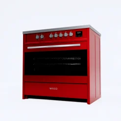 Wiggo - Vrijstaande Inductiefornuis - Wio-e921a(rx) - Rood - 90 Cm