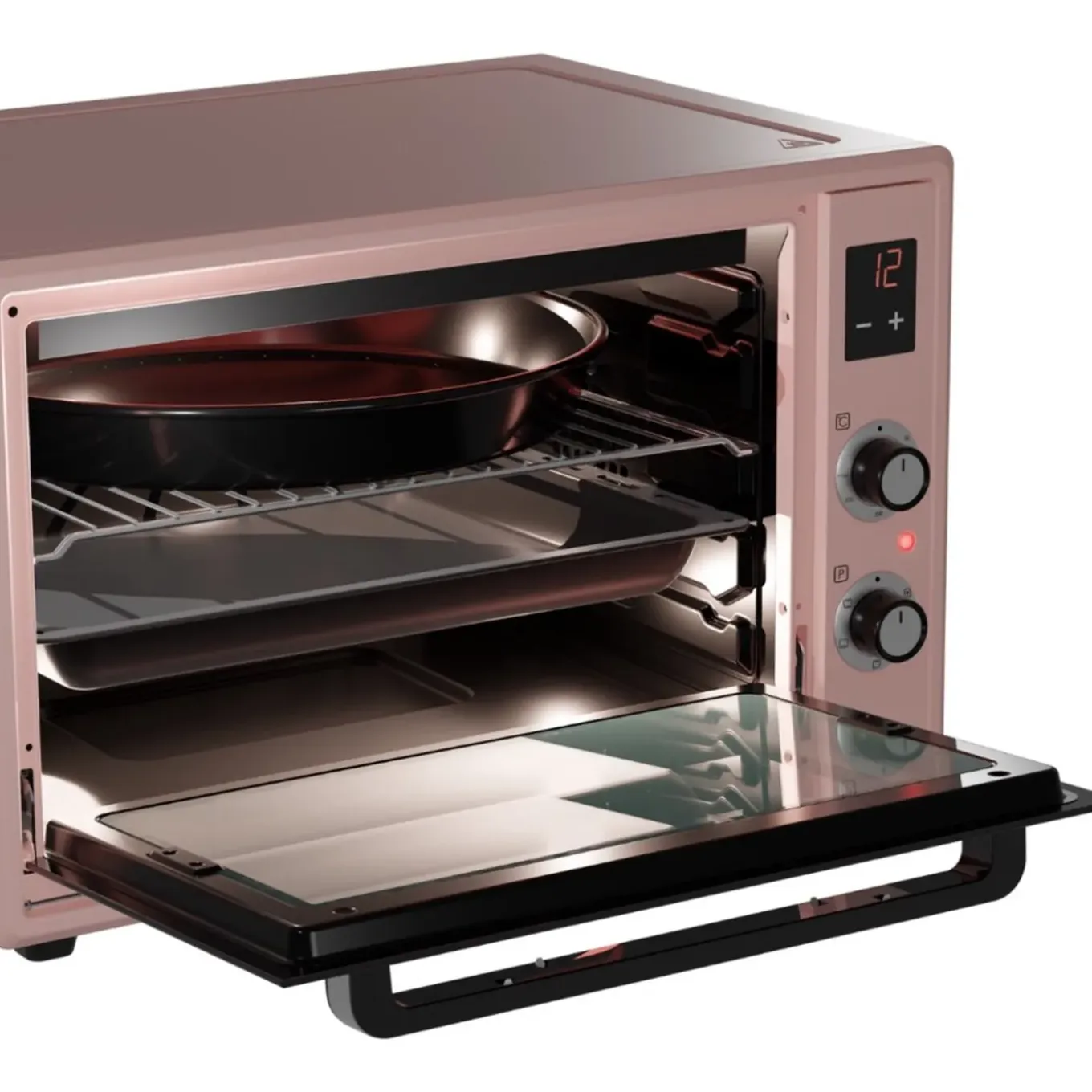 Wiggo - Vrijstaande Mini Oven - Wmo-e657(p) - Pink - 65 Liter