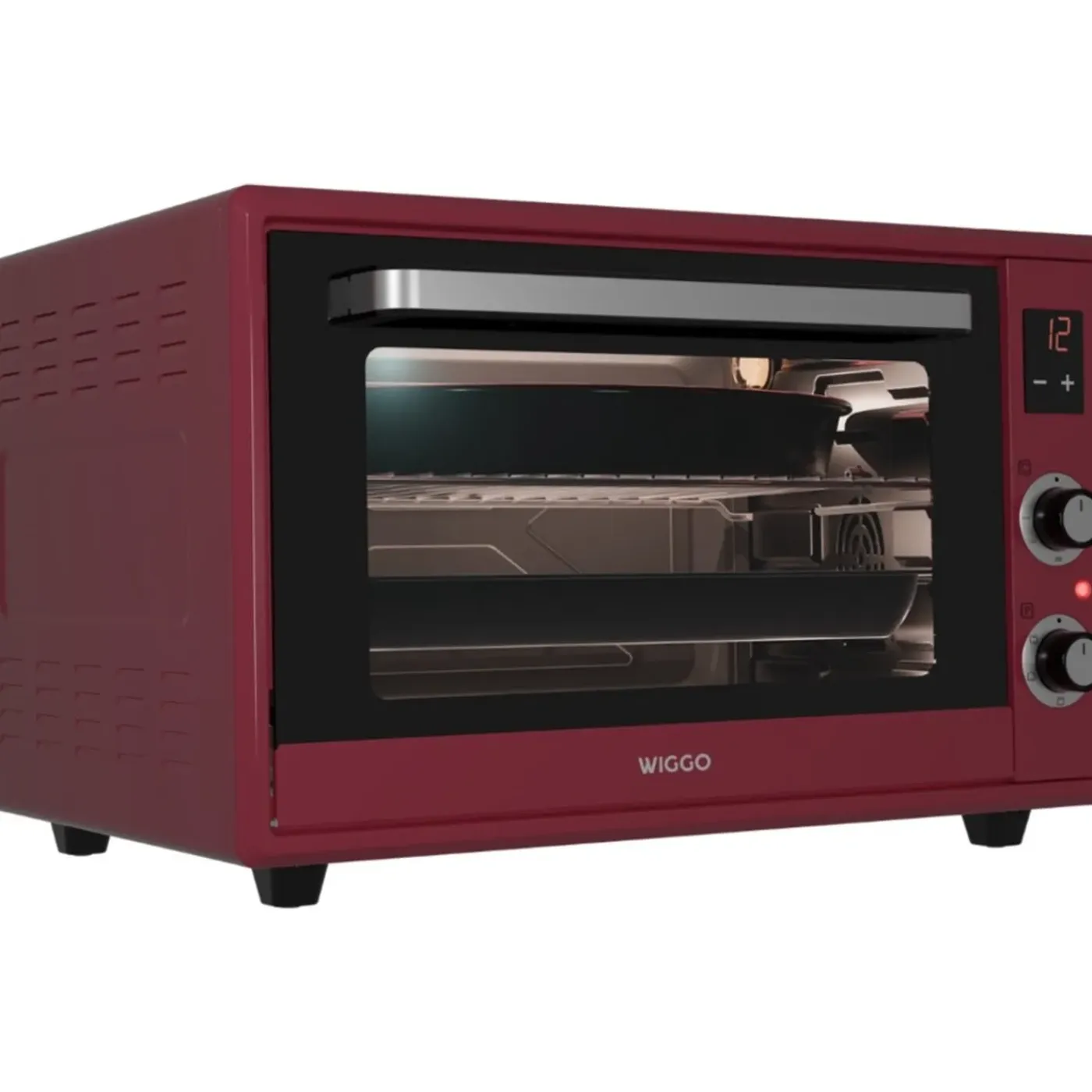 Wiggo - Vrijstaande Mini Oven - Wmo-e657(r) - Rood - 65 Liter