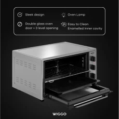 Wiggo - Vrijstaande Mini Oven - Wmo-e456(x) - Roestvrijstaal - 45 Liter