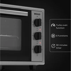 Wiggo - Vrijstaande Mini Oven - Wmo-e456(x) - Roestvrijstaal - 45 Liter