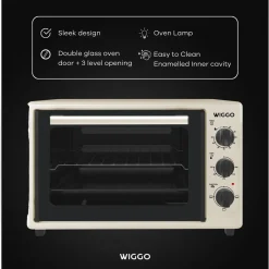 Wiggo - Vrijstaande Mini Oven - Wmo-e353(c) - Creme - 35 Liter