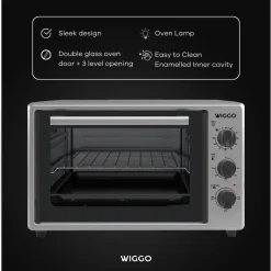 Wiggo - Vrijstaande Mini Oven - Wmo-e353(x) - Roestvrijstaal - 35 Liter