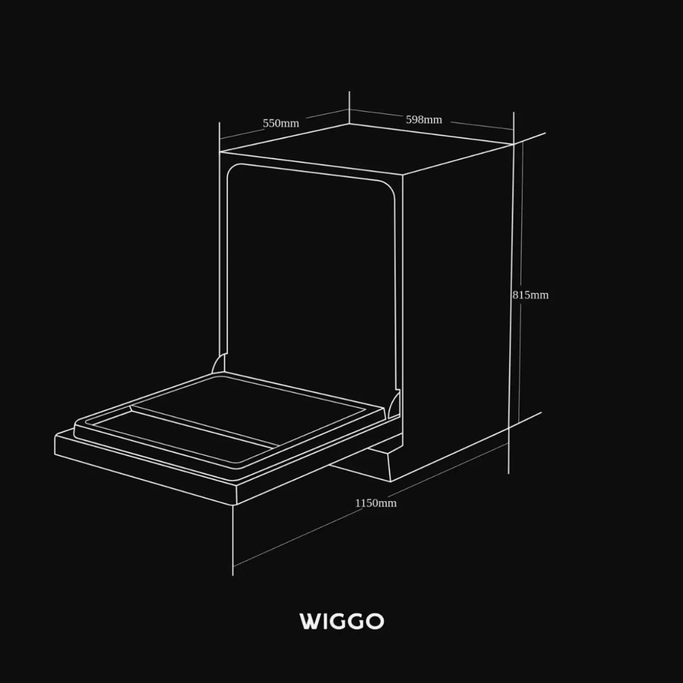 Wiggo - Vrijstaande Vaatwasser - Wd-f6148b(dx) - Donker Roestvrijstaal - 60 Cm