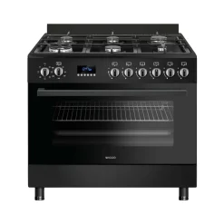 Wiggo Wo‑e969b(bb) Vrijstaande Gasfornuis - 90 Cm - Zwart