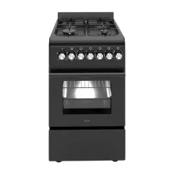 Wiggo Wo‑e505r(bb) Vrijstaande Gasfornuis - 50 Cm - Zwart