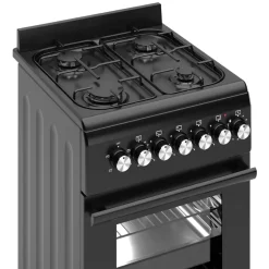Wiggo Wo‑e505r(bb) Vrijstaande Gasfornuis - 50 Cm - Zwart