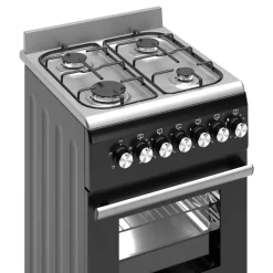 Wiggo Wo‑e505r(bx) Vrijstaande Gasfornuis - 50 Cm - Zwart