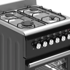 Wiggo Wo‑e505r(bx) Vrijstaande Gasfornuis - 50 Cm - Zwart