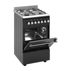 Wiggo Wo‑e505r(bx) Vrijstaande Gasfornuis - 50 Cm - Zwart