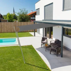 Windhager schaduwdoek Cannes vierkant antraciet 4x4m