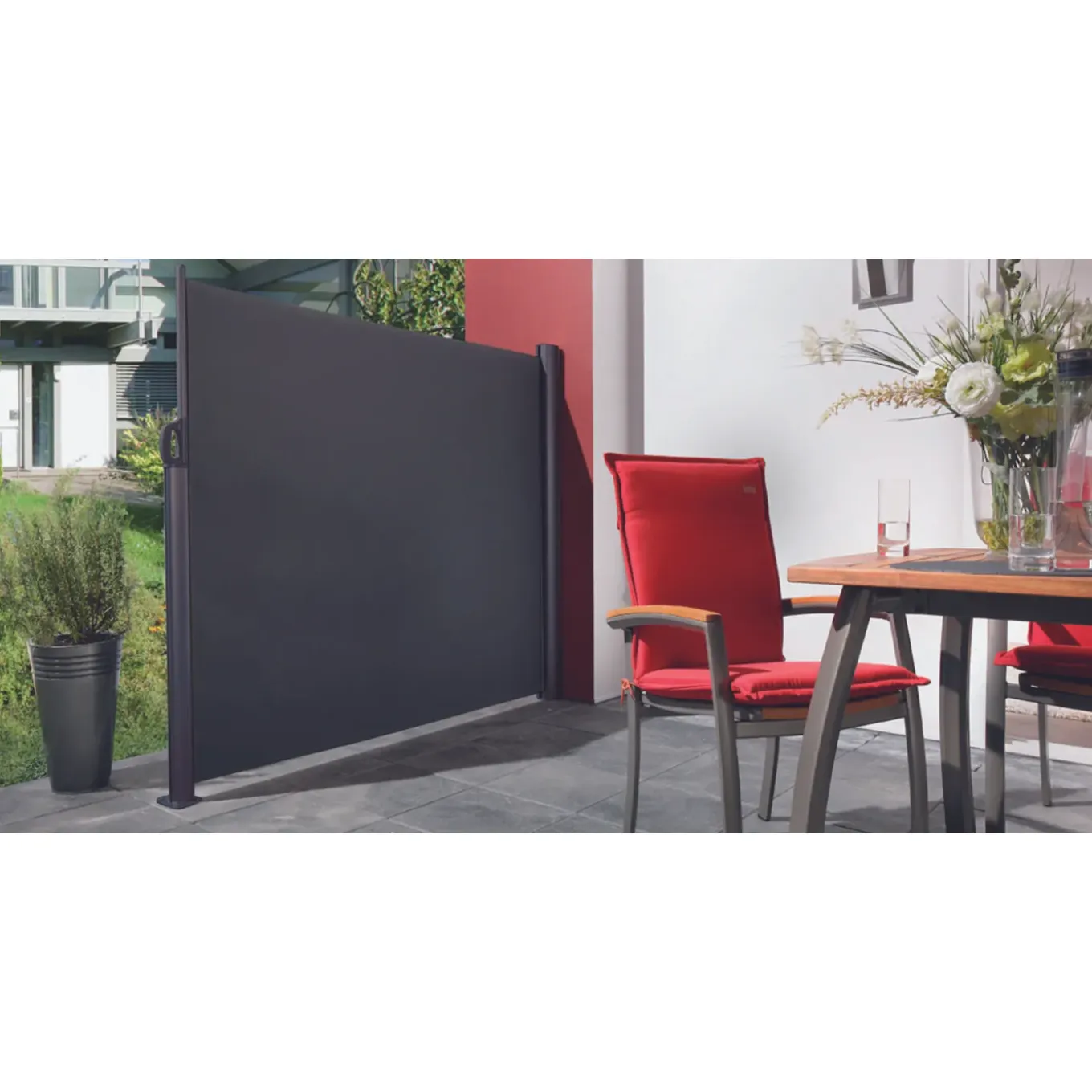 Windscherm oprolbaar antraciet 300x160cm