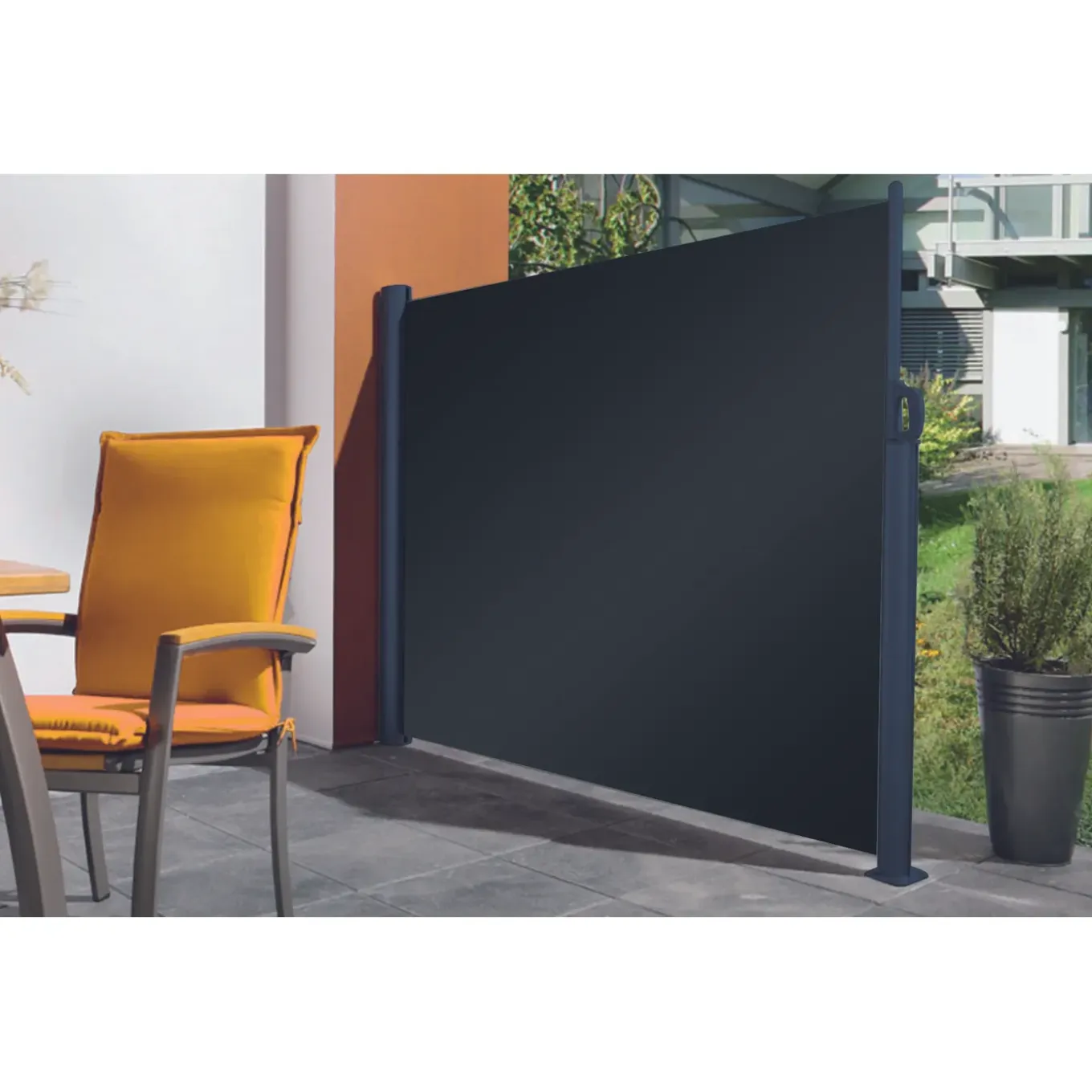 Windscherm oprolbaar antraciet 300x160cm
