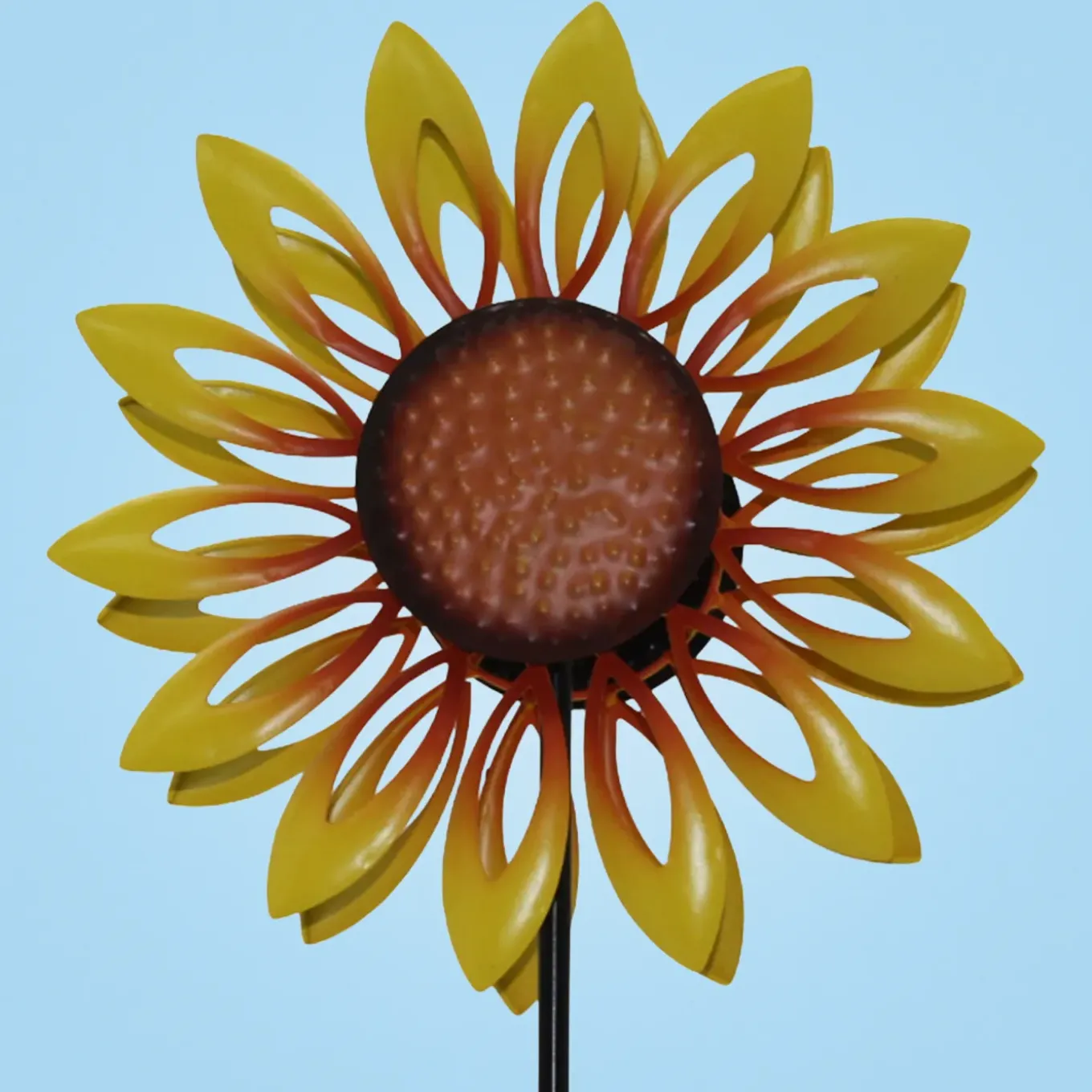 Windspinner - Windmolen - Windijzers - Tuinsteker - Tuinbeeld - Grondpin - Metaal - Zonnebloem