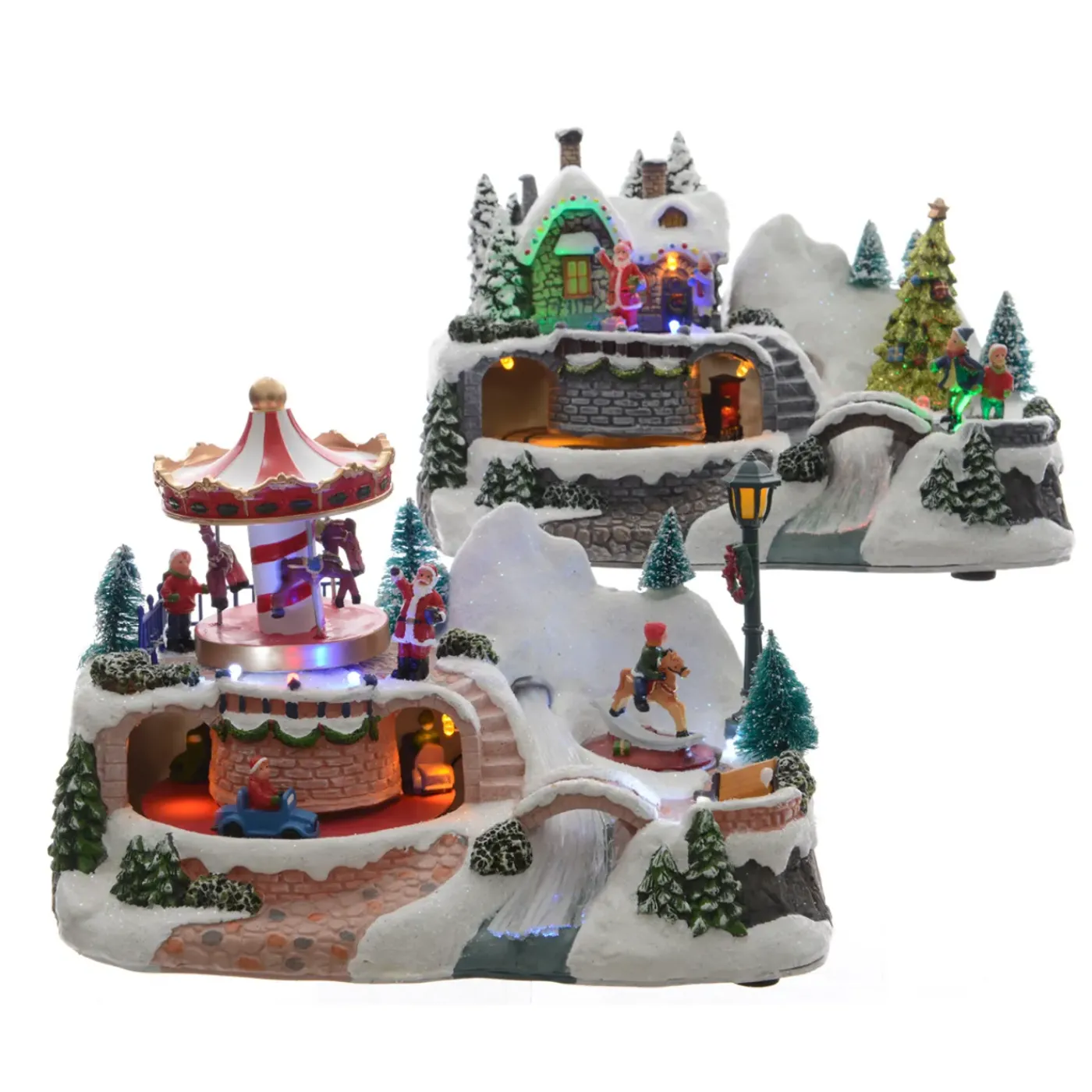 Decoris Winterdorp met LED-lampjes 16cm