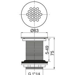 Wirquin afvoerplug 75mm chroom