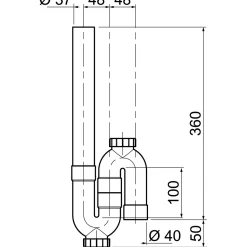 Wirquin sifon voor wasmachine verticaal